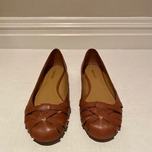 Nine West Cognac flats- size 7M